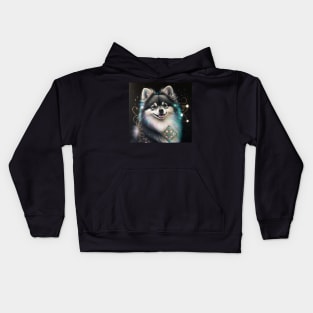 Jeweled Pomsky Kids Hoodie